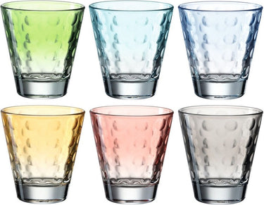 Leonardo optic drinkglas assorti pastel 215ml - set 6