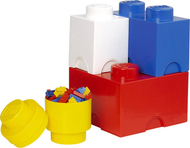 Lego - opbergbox brick set van 4 stuks - polypropyleen - multicolor