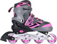 Street rider inlineskates junior aluminium roze grijs mt 29-32