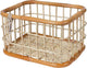 Basil Green Life - rotan fietsmand - large - voorop- natural bruin