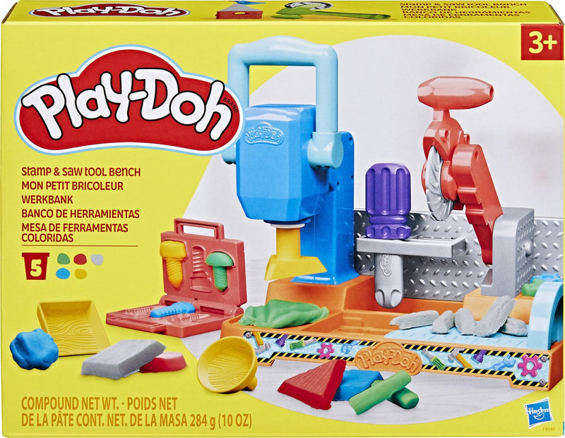 Load image into Gallery viewer, Play-doh stempelen en zagen speelset - boetseerklei - kindergereedschap
