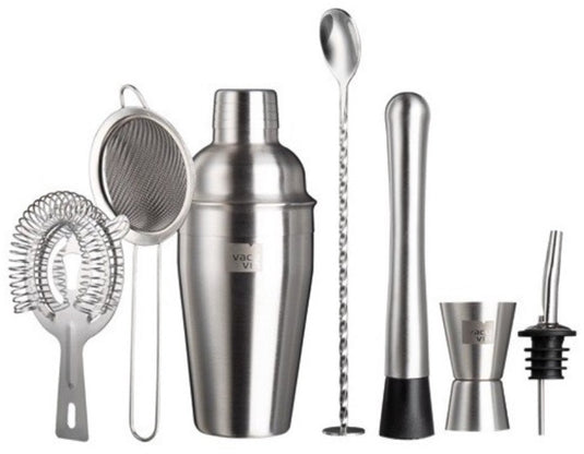 Vacuvin vacu vin cocktailset plus – 7-delig – rvs – cocktailshaker 550 ml – complete barset