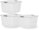 Iris storage opbergbox met clips - 32l - ruim - stapelbaar - kunststof -transparant grijs - set van 3