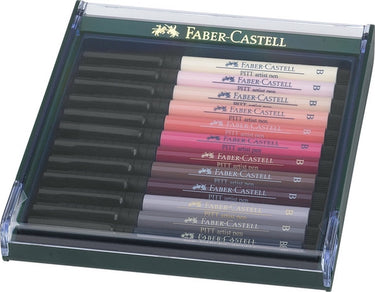 Faber-castell tekenstift - pitt artist pen - b - set skin - 12 stuks - fc-267424