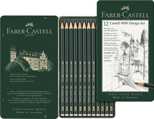 Faber-castell grafietpotloden set - serie 9000 - 12 hardheden - fc-119064