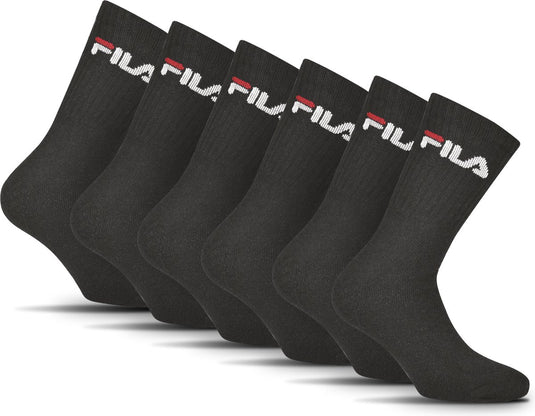 Fila tennis- sportsokken - maat 39 42 - 6 pack - zwart