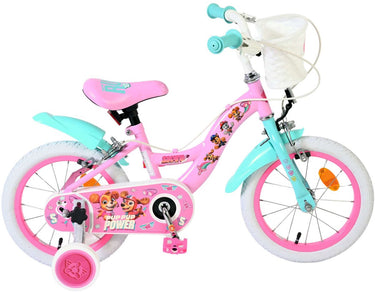 Volare paw patrol kinderfiets - meisjes - 14 inch - roze - twee handremmen