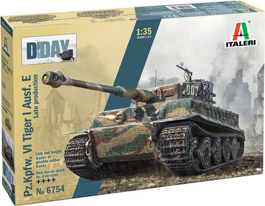 Italeri modelbouwpakket militaire voertuigen - 6754 sd.kfz.181 panzerkampfwagen tiger i ausf.e - late prod. - d-day 80th anniversary plastic - 1:35 - modelbouw