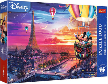 Trefl puzzel 1000 stukjes - mickey en minnie in parijs - premium plus.