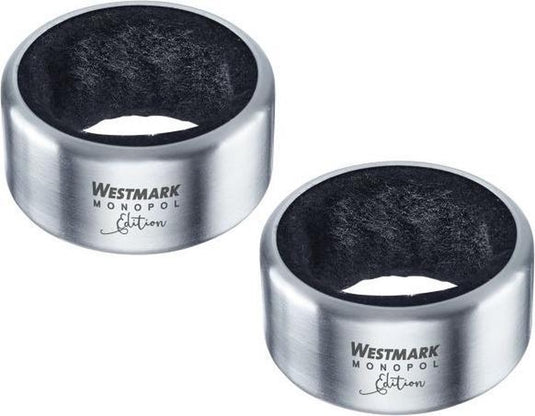 Westmark 2 druppelringen incl. 2 reserve-inzetstukken, monopol edition, roestvrij staal siliconen vilt, alessio, zilver zwart, 61843360