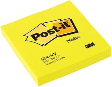 Post-it ® notes, neon geel, 76 x 76 mm, 100 blaadjes blok