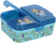 Stor bluey kinderlunchbox – broodtrommel met 4 vakken voor kinderen vanaf 4 jaar - vaatwasserbestendig bpa-vrij - blauw turquoise