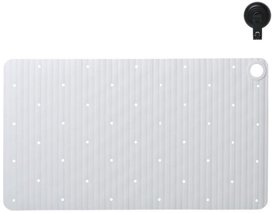 Sealskin ribb - antislip badmat 40x70 cm - wit - inclusief zwarte haak