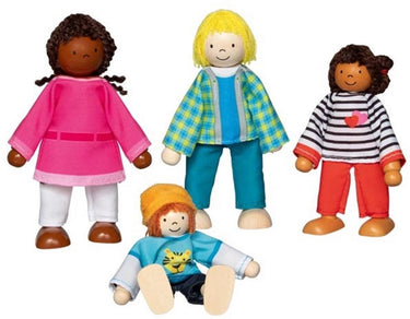 Goki flexibele poppen interculturele familie, 4st.