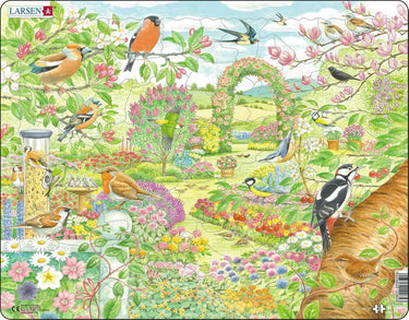 Larsen legpuzzel dieren - tuinvogels en bloemen, 60st.