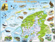 Larsen friesland geografisch met dieren – puzzel – kaarten geografie – nederland – educatieve legpuzzel voor kinderen – 64 stukjes – gemaakt in noorwegen – extra dikke 2,5 mm stukjes – tray met vaste rand