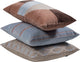 Woood laon kussens - velvet stof - naturel blauw - set van 3