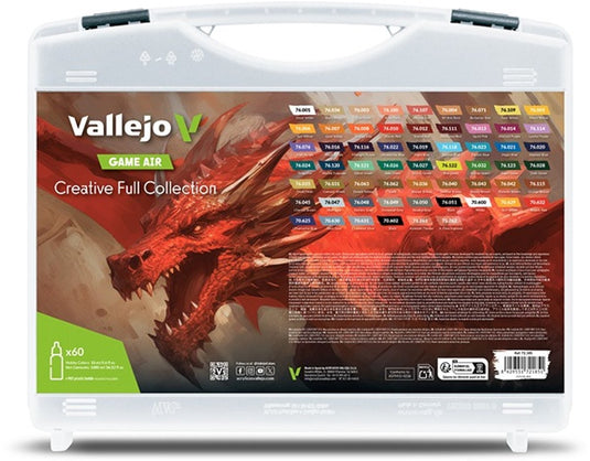 Vallejo hobbyverf acrylverf - 72185 game air - creatieve kleuren - volledige collectie. - koffer -acryl set - 60x verf set - 60x 18 ml