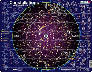 Larsen constellations – puzzle – espace – étoiles et constellations – puzzle éducatif pour enfants – 70 pièces – fabriqué en norvège – pièces extra épaisses de 2,5 mm – plateau avec bord fixe