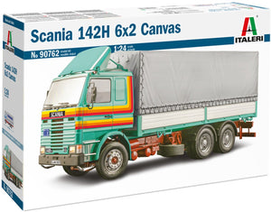 Italeri modelbouwpakket auto - 90762 scania 142h - 6x2 - canvas - vrachtwagen met opbouw plastic - 1:24 - modelbouw