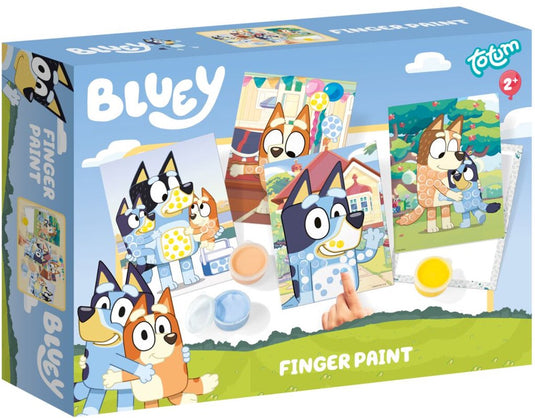 Totum bluey vingerverf pakket - inclusief verf - educatief speelgoed jongens en meisjes vanaf 2 jaar = knutselen verven peuter kleuter