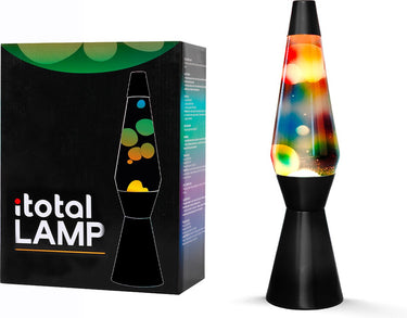 I-total lavalamp - lava lamp - sfeerlamp - 40x11 cm - glas aluminium - 30w - transparant met gekleurde lava - zwart - xl2340