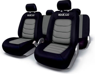 Sparco stoelhoezenset zwart grijs (11-delig) (ook geschikt voor side-airbags)