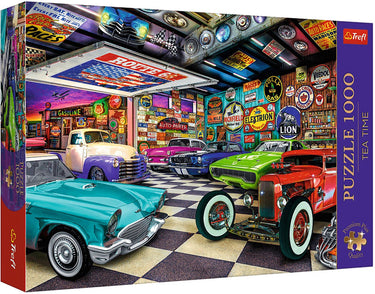 Trefl legpuzzel 1000 stukjes - premium plus tea time car collectors garage.