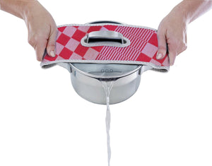 Bk mr. gripper pannenlap - afgiethulp - rood geruit