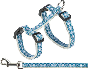 Trixie - kattentuig met riem - grijs blauw - 27-45 cm 1 cm - 120 cm