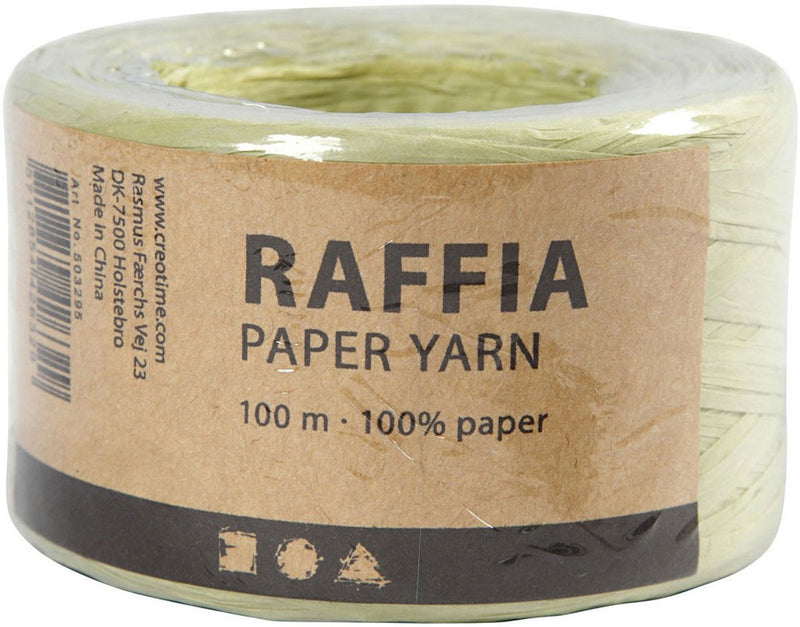Load image into Gallery viewer, Creativ company papier raffia garen lichtgroen, 100m
