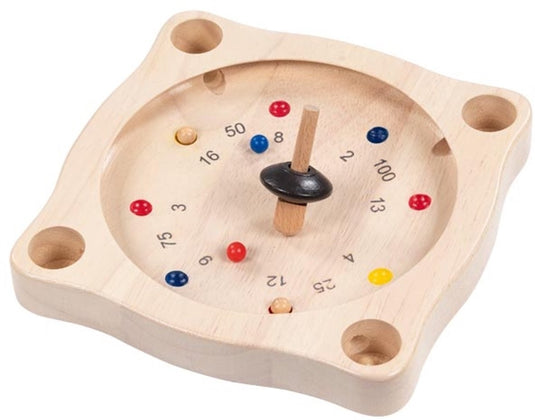 Goki roulette vierkant 22x22cm, rubberboomhout, 6+