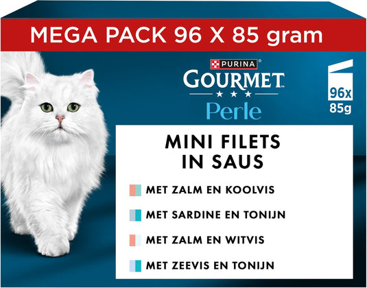 Purina®gourmet® gourmet perle duo mini filets in saus - kattenvoer natvoer - visselectie - 96 x 85g