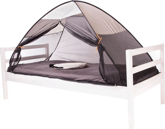 Deryan bedtent pop up klamboe - 200x90cm - hoogste kwaliteit muggennet muskietennet 1mm gaas - cream