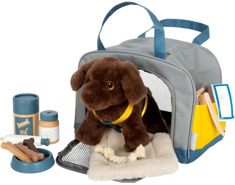 Afbeelding laden in galerijviewer, Small foot - knuffel hond met draagtas en verzorgingsset

