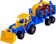 Cavallino junior tractor met kraan aanhangwagen en hout, 46cm