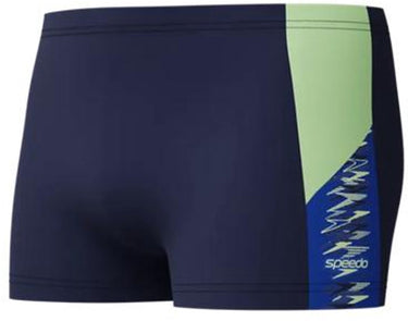 Speedo dive aquashort heren - vormvaste zwembroek heren - zwemshort heren met stretch - zwemboxer heren met trekkoord - marine blauw - s
