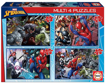 Educa spider-man legpuzzel 4-in-1 - 50-80-100-150st