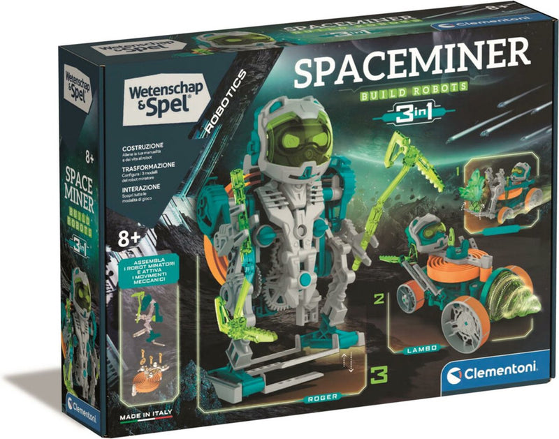 Load image into Gallery viewer, Clementoni wetenschap en spel - space miner robotica 3in1 bouwset
