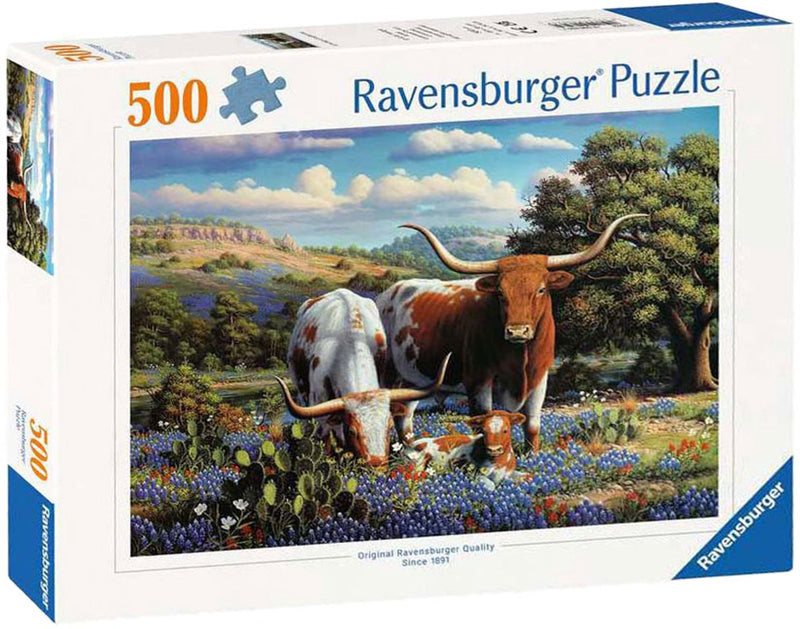 Afbeelding laden in galerijviewer, Ravensburger puzzel loving longhorns - legpuzzel - 500 stukjes

