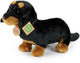 Rappa eco knuffel teckel 30 cm - realistische knuffel hond van recyclede pet flessen - zwart, bruin