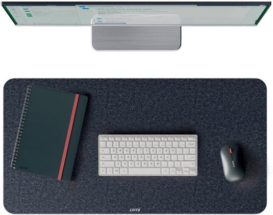 Leitz grote vilten bureau onderlegger 70x36 cm - anti-slip - voor toetsenbord muis - donkergrijs