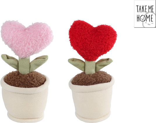 Take me home van manen pluche knuffel hart plant 17cm decoratief.