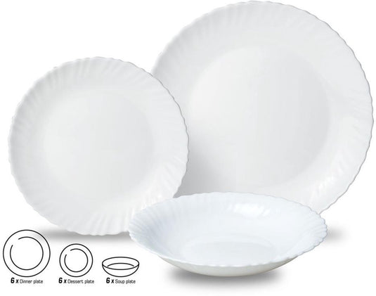 Kinghoff 1875 - glazen dinerset - 18 delig - elegantie en functionaliteit in één