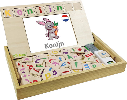 Lexibook bio speelgoed woordenschool tweetalig french - dutch – houten speelgoed