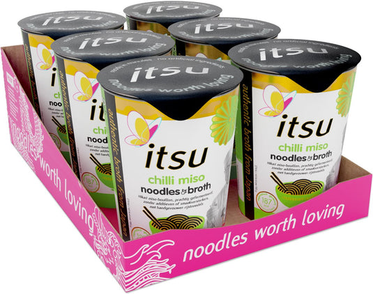 Itsu chili miso noodle cup 65gr x6