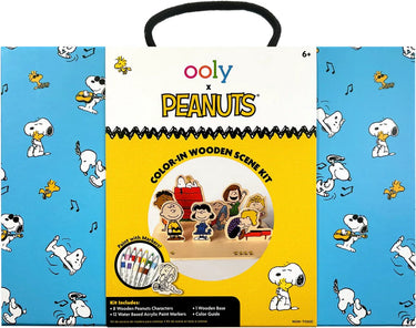 Ooly - x peanuts - snoopy voorgesneden scène om in te kleuren - 12 acrylverfstiften