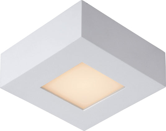 Lucide brice-led - plafonnière (plafondlamp) badkamer - led dimbaar - 1x8w 3000k - ip44 - wit