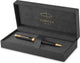 Parker sonnet balpen | matzwarte lak met gouden details | medium punt met zwarte inkt | geschenkdoos