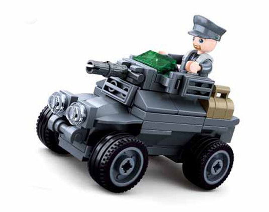 Sluban army ww2 pantservoertuig bouwspeelgoed kinderen vanaf 6 jaar – constructiespeelgoed modelbouw militair voertuig – bouwdoos met 79 bouwstenen en 1 minifiguur – m38-b0680c